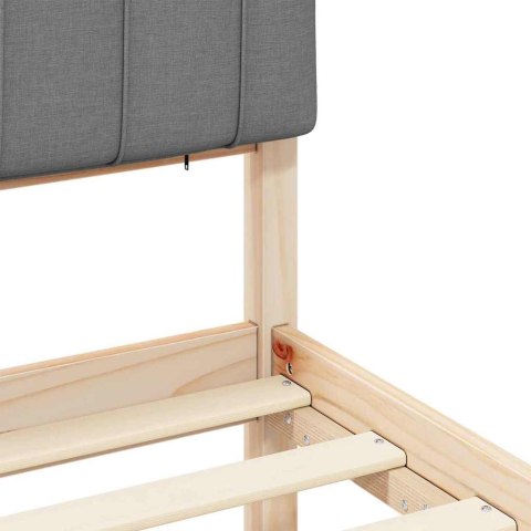 VidaXL Ramka łóżka z tapicerowanym wezgłowiem Jasnoszary 140 x 190 cm