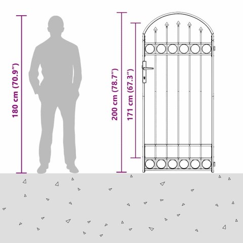 BRAMA OGRODZENIOWA SZARY 89X200CM STAL