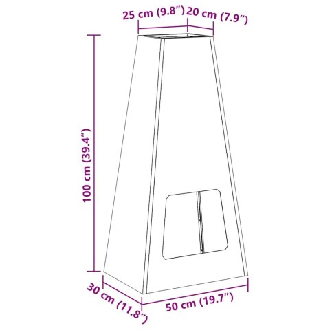 KOMINEK CZARNY 50X35X100CM STAL WALCOWANA NA ZIMNO