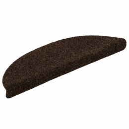VidaXL Maty na schody samoprzylepne 20 szt. 56x17x3 cm Brązowe półokrągłe
