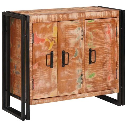 KOMODA Z DRZWIAMI BRĄZOWY SOLIDNE DREWNO RECYKLINGOWE I METAL
