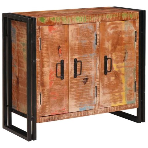 KOMODA Z DRZWIAMI BRĄZOWY SOLIDNE DREWNO RECYKLINGOWE I METAL