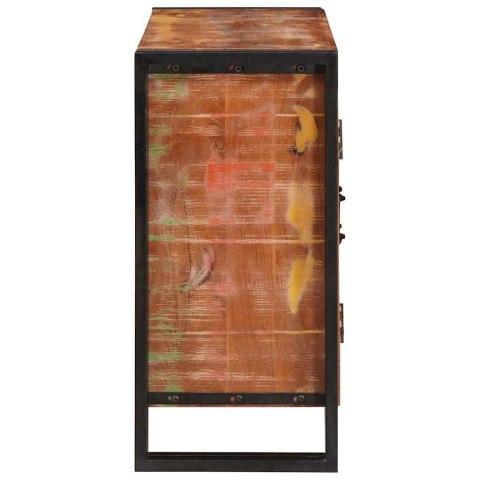 KOMODA Z DRZWIAMI BRĄZOWY SOLIDNE DREWNO RECYKLINGOWE I METAL