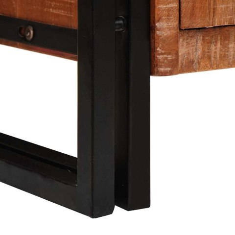 KOMODA Z DRZWIAMI BRĄZOWY SOLIDNE DREWNO RECYKLINGOWE I METAL