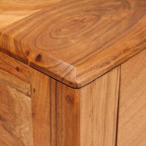 KONSOLA BRĄZOWY 110X30X80CM LITE DREWNO AKACJOWE