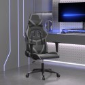 VidaXL Masujący fotel gamingowy, czarno-szary, sztuczna skóra