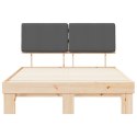 VidaXL Ramka łóżka z tapicerowanym wezgłowiem Ciemnoszary 150 x 200 cm