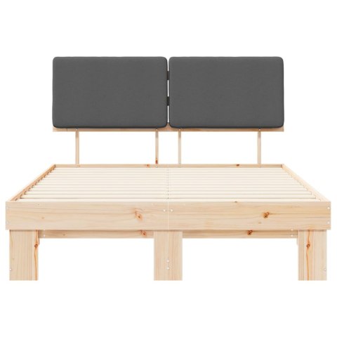 VidaXL Ramka łóżka z tapicerowanym wezgłowiem Ciemnoszary 150 x 200 cm