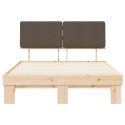 VidaXL Ramka łóżka z tapicerowanym wezgłowiem Ciemnoszary 150 x 200 cm
