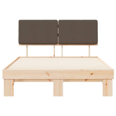 VidaXL Ramka łóżka z tapicerowanym wezgłowiem Ciemnoszary 150 x 200 cm