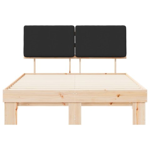 VidaXL Ramka łóżka z tapicerowanym wezgłowiem Czarny 150 x 200 cm