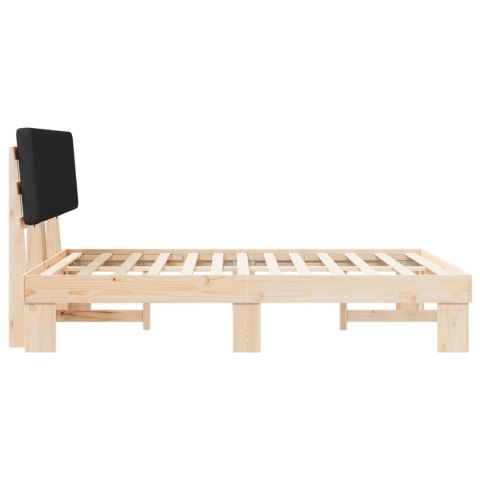 RAMKA ŁÓŻKA Z TAPICEROWANYM WEZGŁOWIEM CZARNY 160X200CM