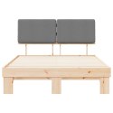 VidaXL Ramka łóżka z tapicerowanym wezgłowiem Jasnoszary 150 x 200 cm