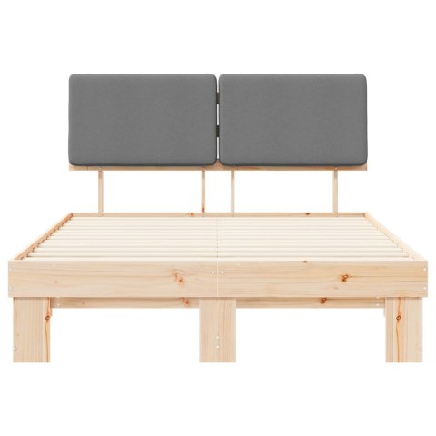 VidaXL Ramka łóżka z tapicerowanym wezgłowiem Jasnoszary 150 x 200 cm