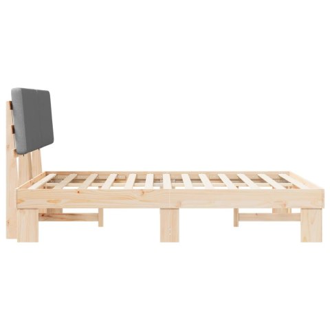 VidaXL Ramka łóżka z tapicerowanym wezgłowiem Jasnoszary 150 x 200 cm