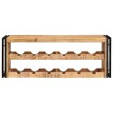 REGAŁ NA WINO BRĄZOWY 100X45X33CM LITE SUROWE DREWNO MANGO