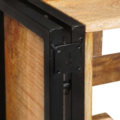 REGAŁ NA WINO BRĄZOWY 100X45X33CM LITE SUROWE DREWNO MANGO