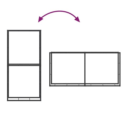 STOJAK NA DREWNO OPAŁOWE CZARNY 100X30X209CM STALOWY