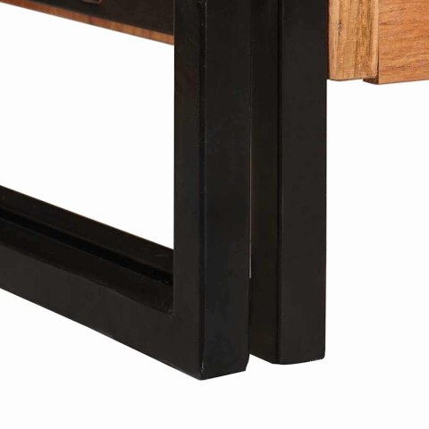 KOMODA Z DRZWIAMI BRĄZOWY LITE DREWNO AKACJOWE I METAL