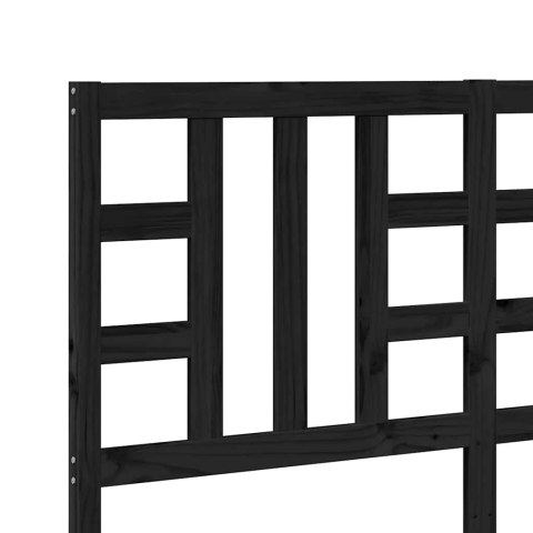 WEZGŁOWIE ŁÓŻKA CZARNE 166X4X100CM DREWNO SOSNOWE