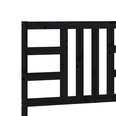 WEZGŁOWIE ŁÓŻKA CZARNE 206X4X100CM DREWNO SOSNOWE