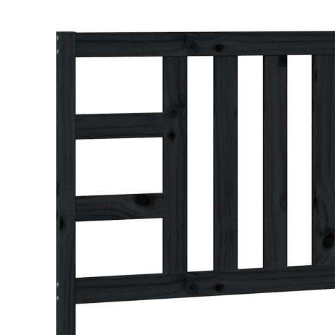 WEZGŁOWIE ŁÓŻKA CZARNE 96X4X100CM DREWNO SOSNOWE