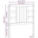 WEZGŁOWIE ŁÓŻKA SZARE 96X4X100CM LITE DREWNO SOSNOWE