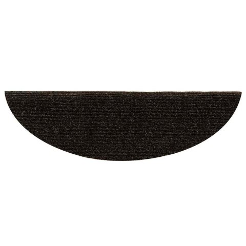 VidaXL Maty na schody samoprzylepne 10 szt. 56x17x3 cm Ciemnobrązowe półokrągłe