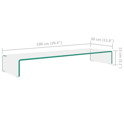 PODSTAWKA POD MONITOR / TELEWIZOR SZKLANA 100X30X13CM