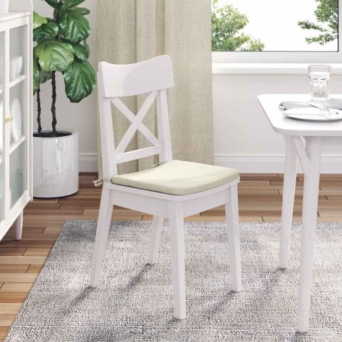 PODUSZKI NA SIEDZISKA 4 SZT. KREMOWY 40X40X3CM AKSAMIT