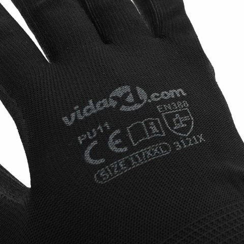 RĘKAWICE ROBOCZE 12 PCS CZARNY 11 /XXL POLIESTER