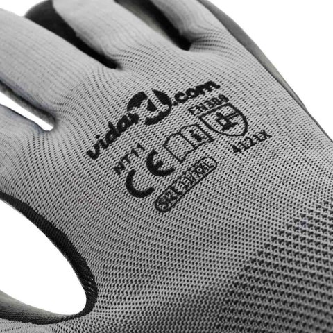 RĘKAWICE ROBOCZE 12 PCS SZARY I CZARNY 11 /XXL POLIESTER