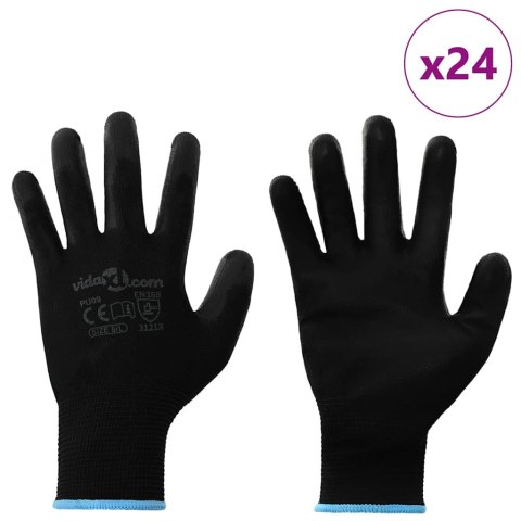 RĘKAWICE ROBOCZE 24 PCS CZARNY 9 / L POLIESTER