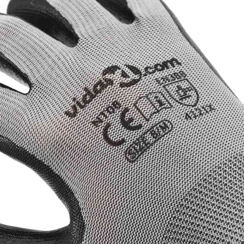 RĘKAWICE ROBOCZE 24 PCS SZARY I CZARNY 8 / M POLIESTER