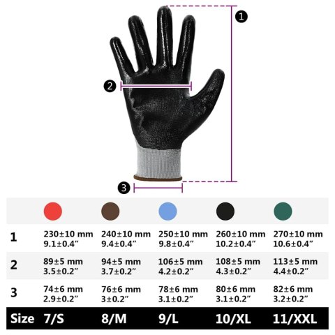 RĘKAWICE ROBOCZE 24 PCS SZARY I CZARNY 8 / M POLIESTER