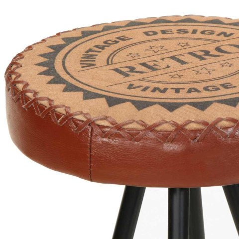 VidaXL Stołki barowe, 4 szt., skóra naturalna