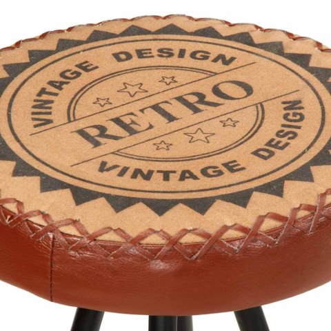 VidaXL Stołki barowe, 4 szt., skóra naturalna