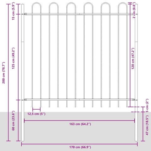 BIAŁE OGRODZENIE Z HOOOPEM NA GÓRZE 6,8X0,8M STALOWE