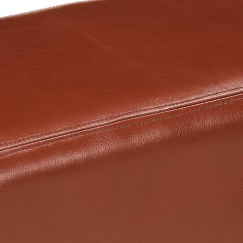 KOZIOŁ GIMNASTYCZNY 160CM BRĄZOWY SKÓRA I DREWNO AKACJOWE