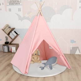 NAMIOT DZIECIĘCY TIPI Z TORBĄ PEACH SKIN RÓŻ 120X120X150CM