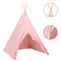 NAMIOT DZIECIĘCY TIPI Z TORBĄ PEACH SKIN RÓŻ 120X120X150CM