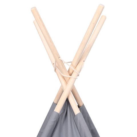 SZARY NAMIOT DZIECIĘCY TIPI Z TORBĄ PEACH SKIN 120X120X150CM