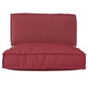 VidaXL Zestaw poduszek na paletę 2-częściowy w kolorze wina z tkaniny oksfordzkiej
