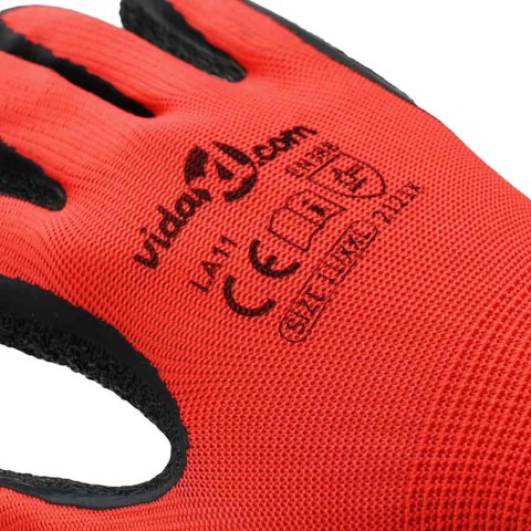 RĘKAWICE ROBOCZE 24 PCS CZERWONY I CZARNY 11 /XXL