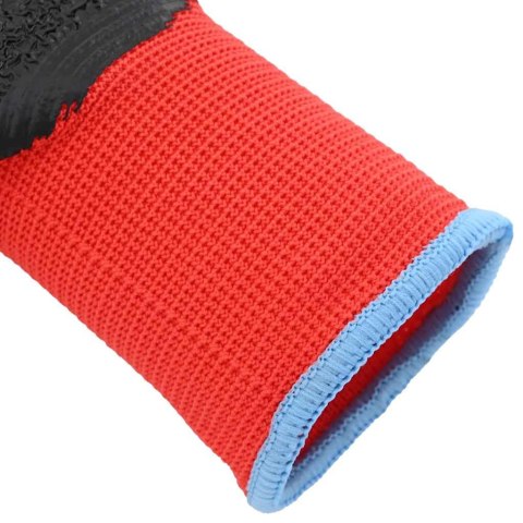 RĘKAWICE ROBOCZE 24 PCS CZERWONY I CZARNY 9 / L POWŁOKA LATEKSOWA