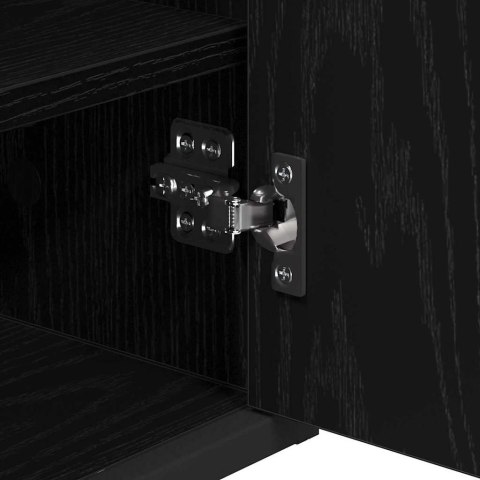 ZESTAW MEBLI ŁAZIENKOWYCH Z PÓŁKĄ Z DRZWIAMI 2 PCS CZARNY DĄB