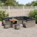 VidaXL Zestaw Sof na Ogród z poduszką 12 pcs Szary Rattan poli