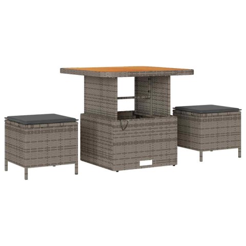 VidaXL Zestaw Sof na Ogród z poduszką 12 pcs Szary Rattan poli