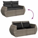 VidaXL Zestaw Sof na Ogród z poduszką 12 pcs Szary Rattan poli