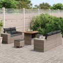 VidaXL Zestaw Sof na Ogród z poduszką 8 pcs Szary Rattan poli